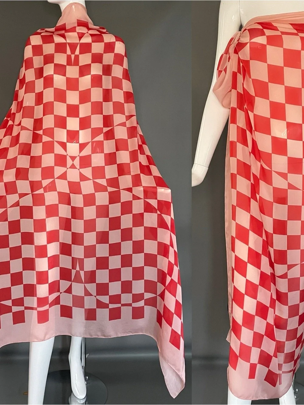 Rare Oversized Akris Scarf 52 In Square Silk Excellent Condition Sarong